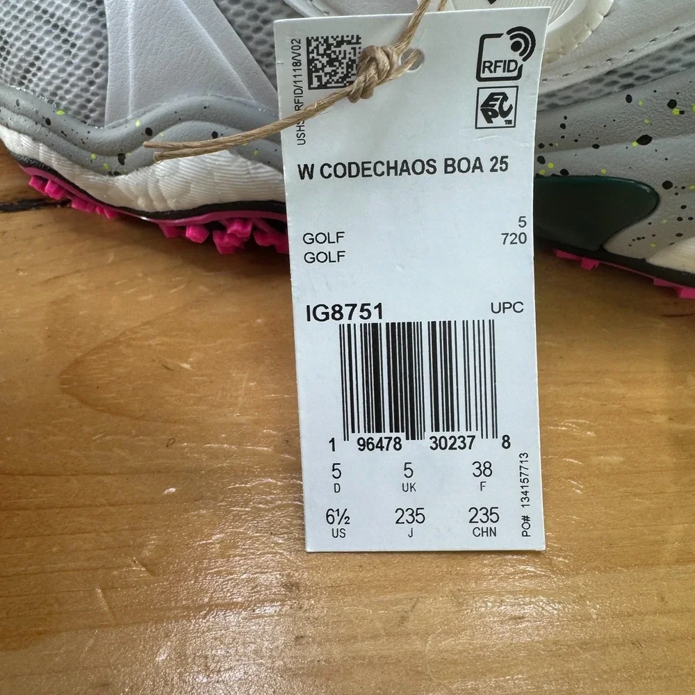 Adidas CodeChaos BOA 25 Women's Size 6.5 Golf Shoes IG8751 White‎ Green Pink NEW